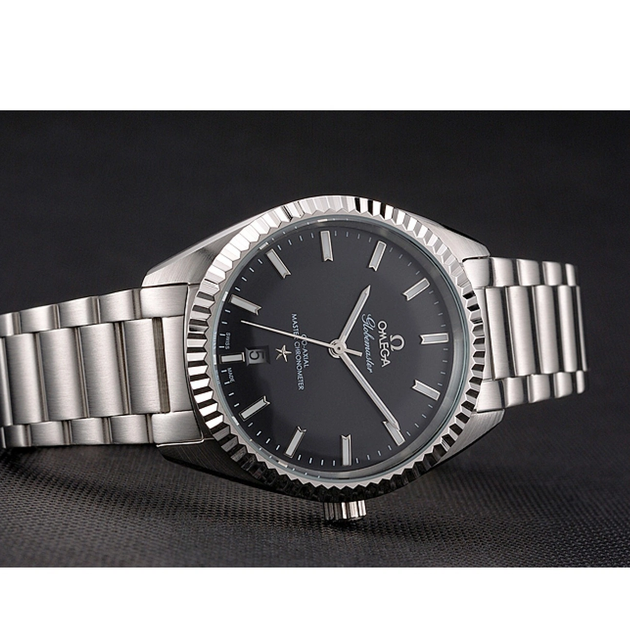 1024 Omega Globemaster Black Dial Stainless Steel Case And Bracelet
